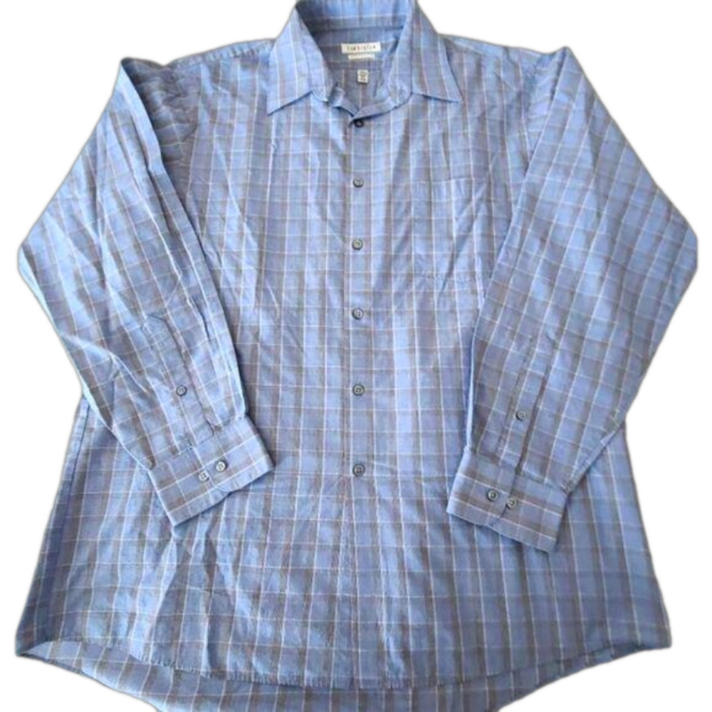 Van Heusen Wrinkle Free Plaid Shirt 16 1/2 - 34/35